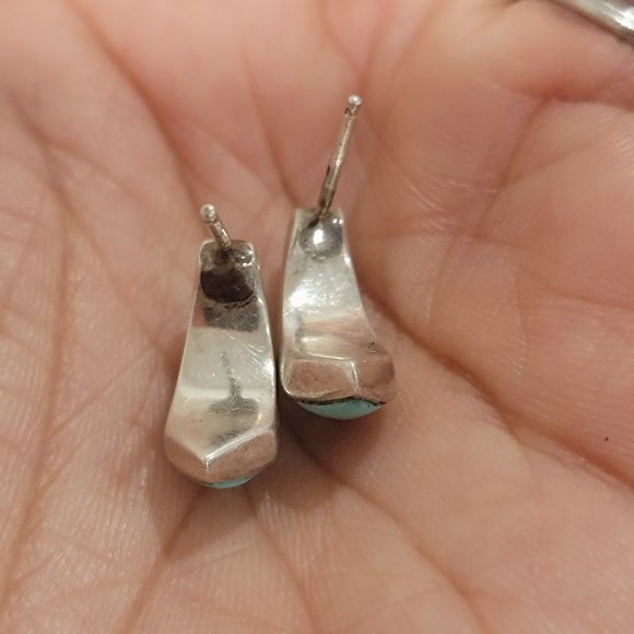 Gorgeous Native American handmade baby blue turquoise inlay 925 sterling silver - Picture 13 of 16